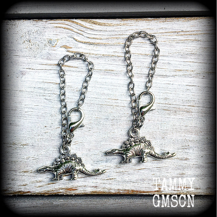 Stegosaurus earrings-Tunnel dangles