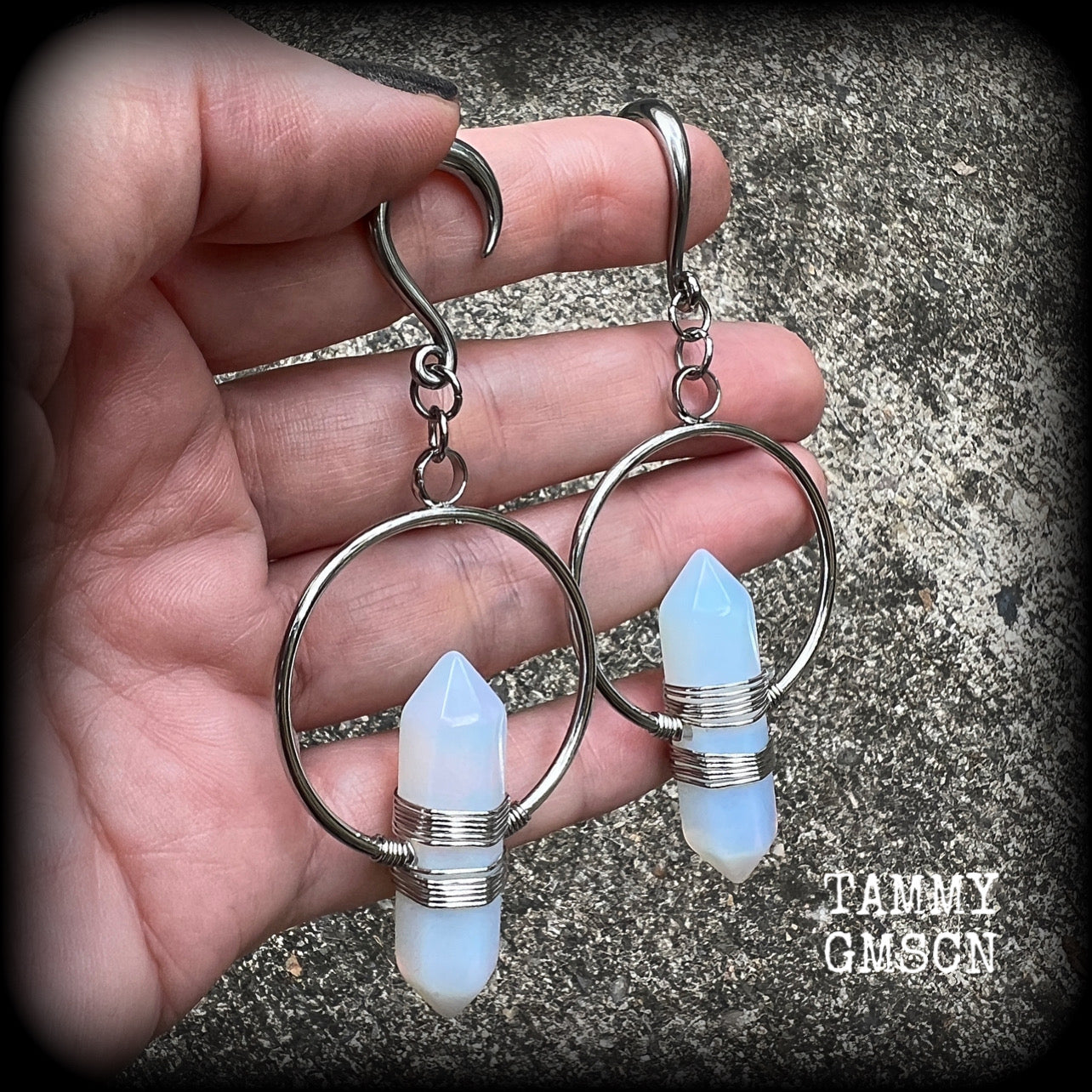 Opalite ear weights