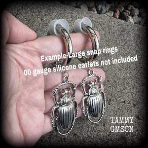 DIY snap rings for tunnel earrings-0 gauge