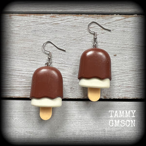 Chocolate paddle pop-Ice Cream earrings