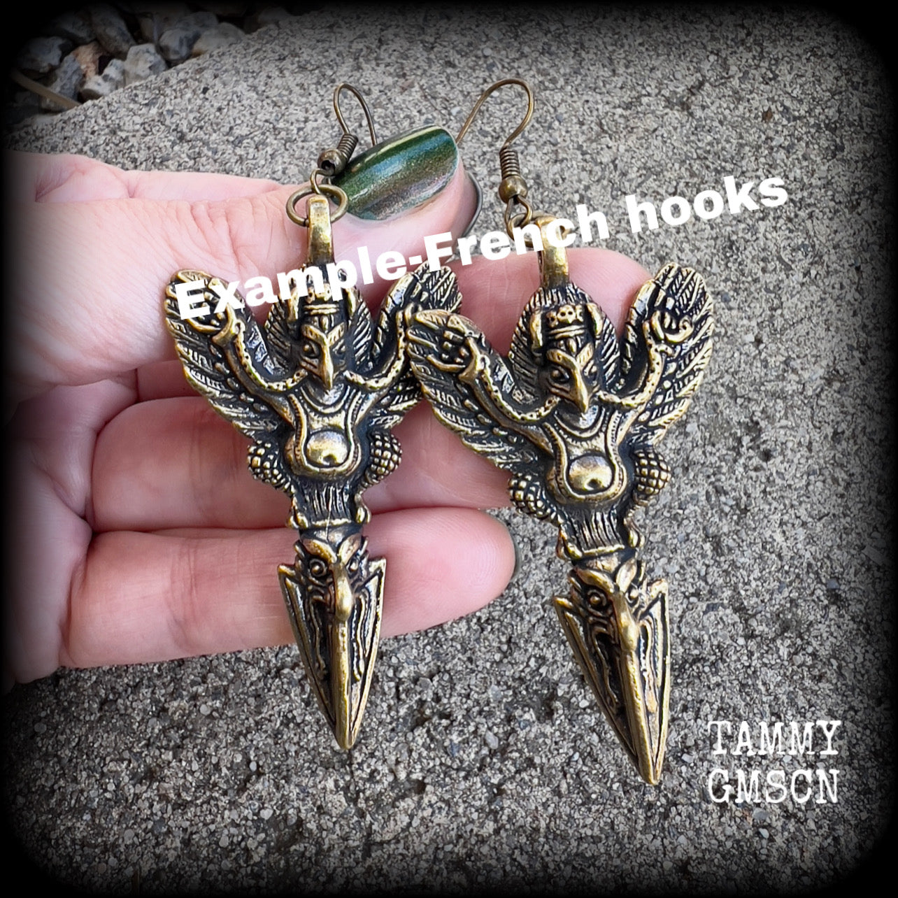 Bronze Garuda earrings-Ethnic earrings