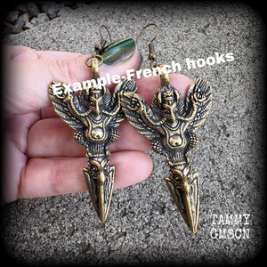 Bronze Garuda earrings-Ethnic earrings