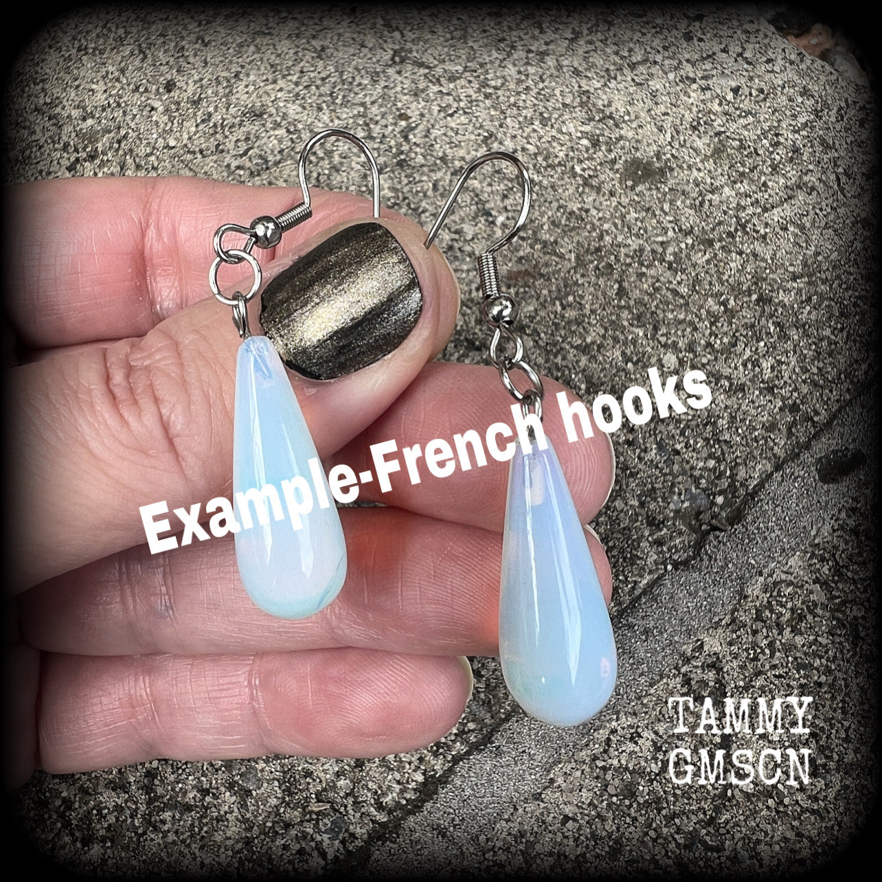 Opalite teardrop earrings-Moonstone earrings