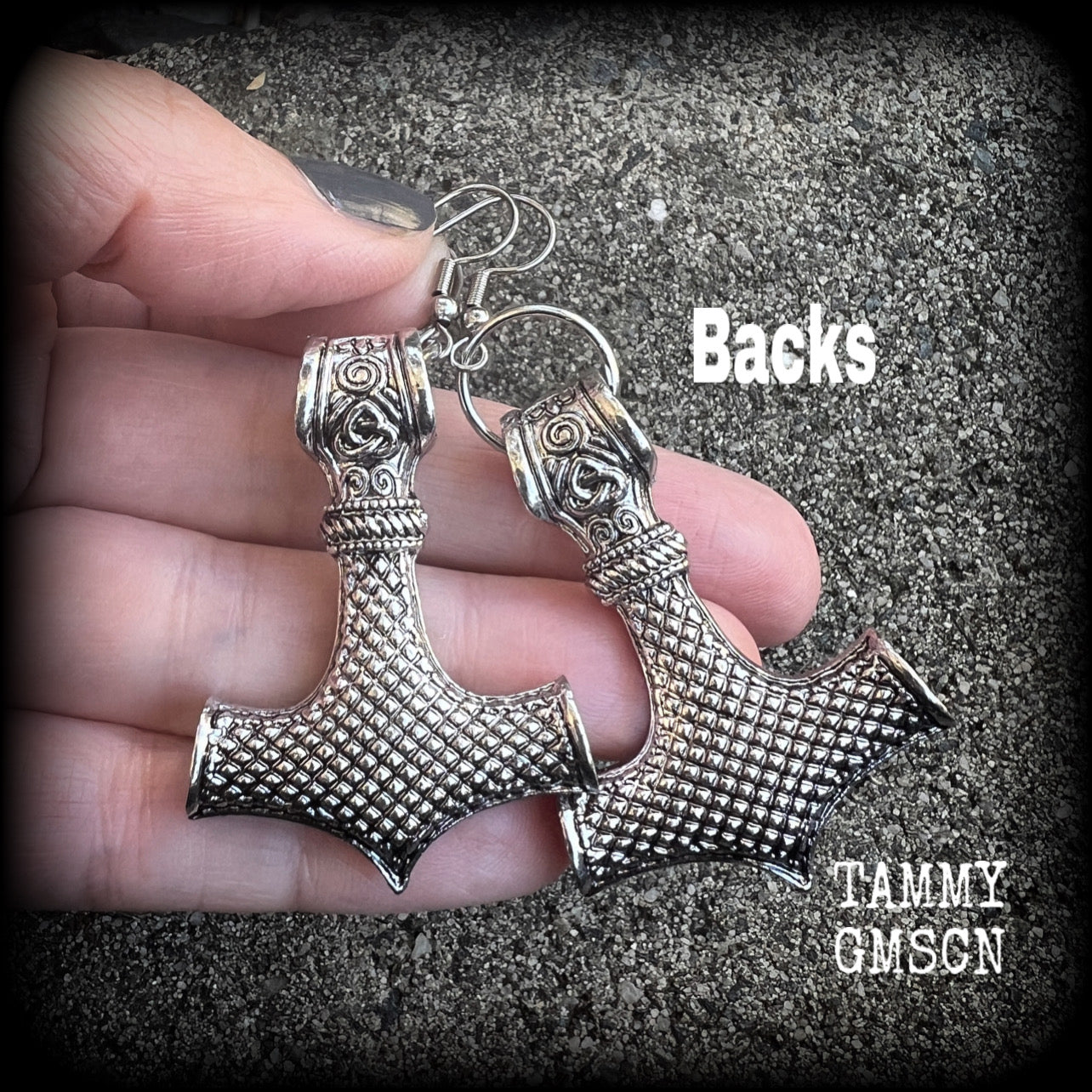Thors Hammer earrings-Viking jewelry