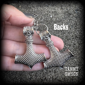 Thors Hammer earrings-Viking jewelry