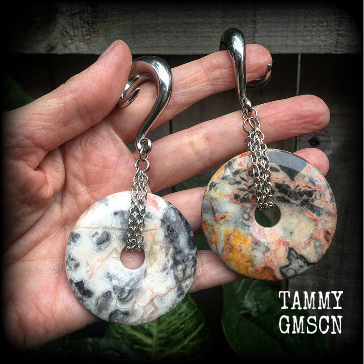 Agate ear hangers 