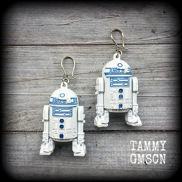 R2-D2 Star wars droid earrings-Ear hangers