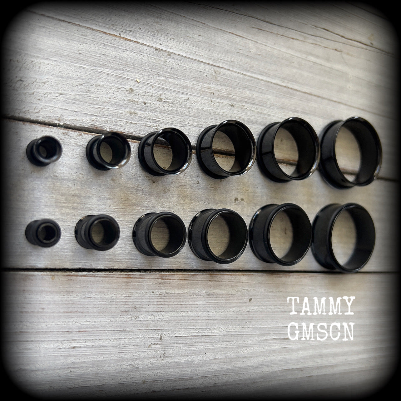 -4mm-6 gauge tunnels
-5mm-4 gauge tunnels
-6mm-2 gauge tunnels
-8mm-0 gauge tunnels
-10mm-00 gauge tunnels
-12mm-1/2" tunnels
-14mm-9/16" tunnels
-16mm-5/8" tunnels
-18mm-11/16" tunnels
-20mm-13/16" tunnels
-22mm-7/8" tunnels
-25mm-1" tunnels