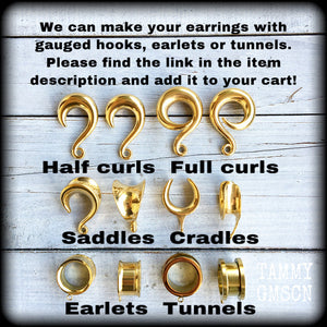 Earrings for pierced ears and stretched lobes 