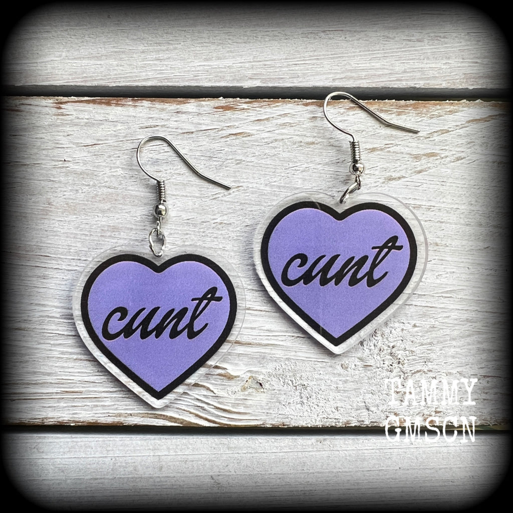 Swear word earrings-Cuss words