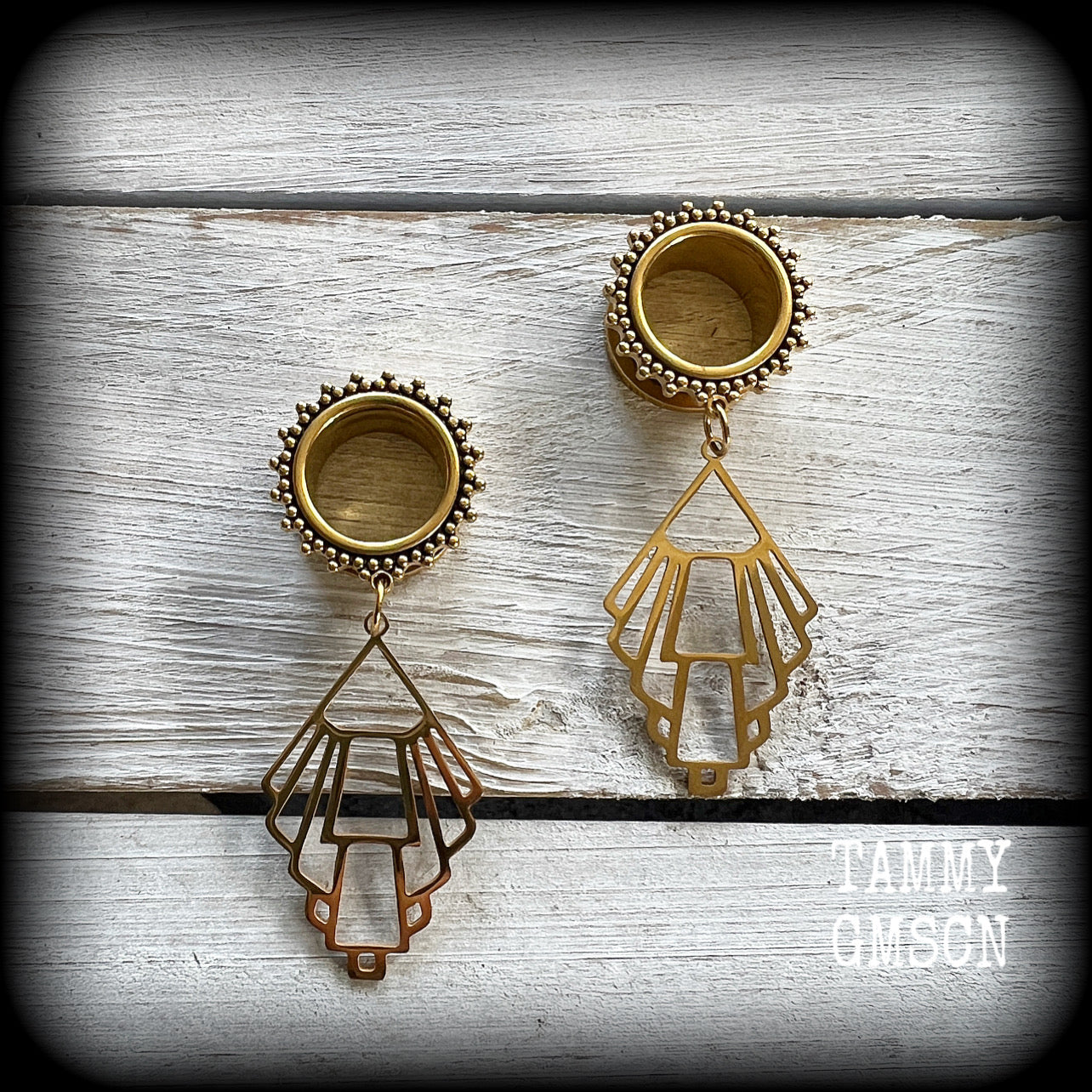 Aphrodite tunnel earrings-Art nouveau tunnels