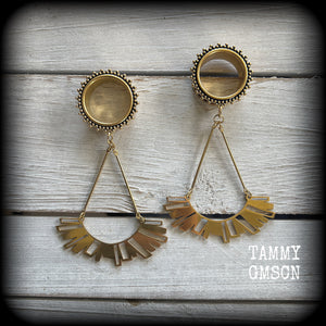 Ishtar tunnel earrings-Tribal tunnel dangles