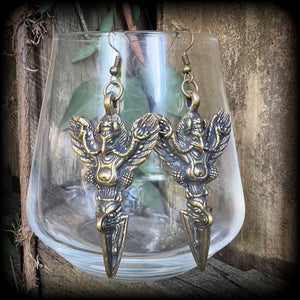 Bronze Garuda earrings-Ethnic earrings