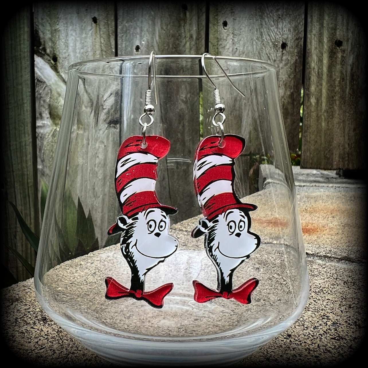 Cat in the Hat earrings 