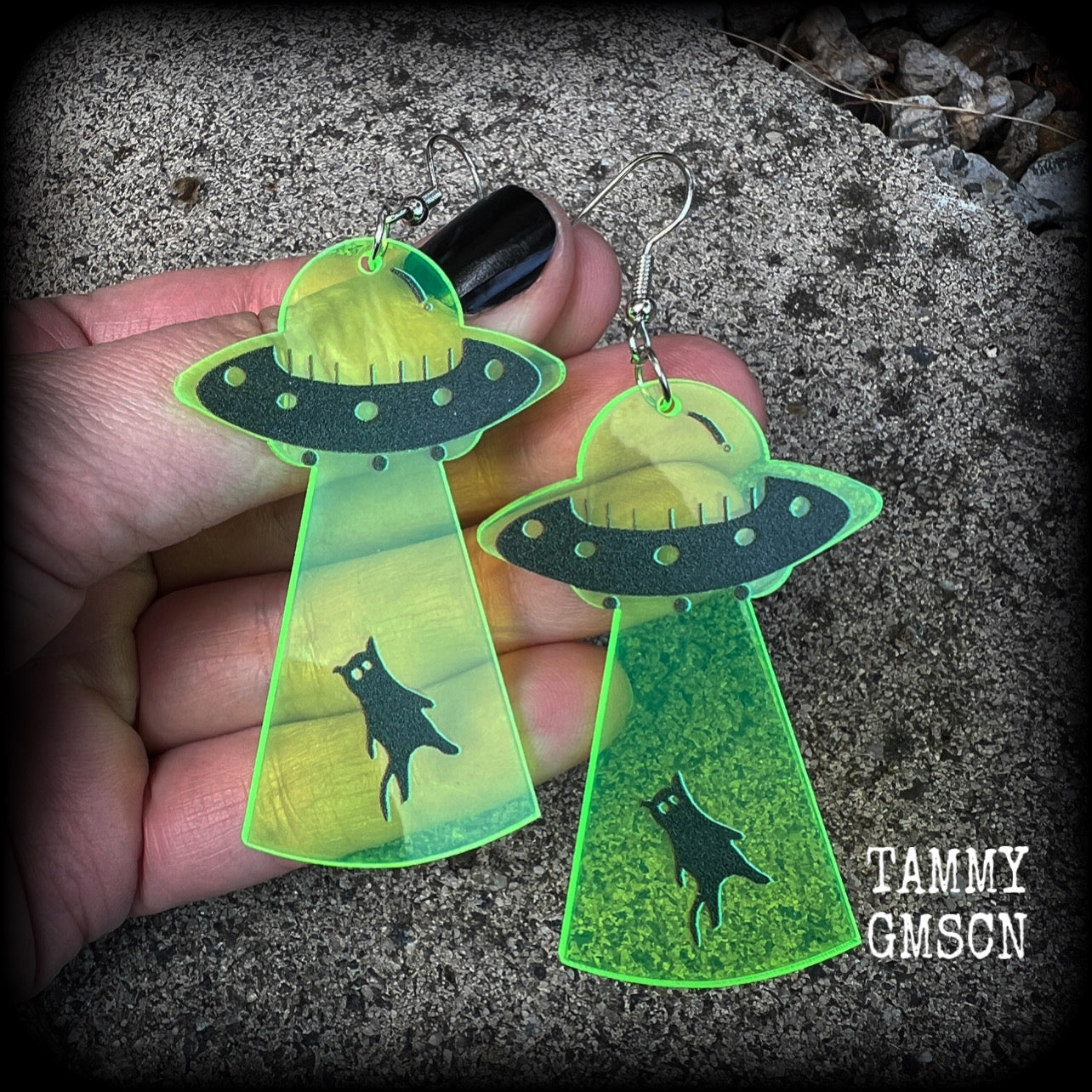 Space cat earrings 