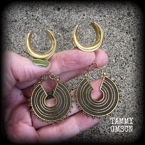 Tribal ear hangers Mandala ear hangers 3/4" ear weights Ear gauges Mandala gauged earrings Body jewelry Stretched lobes 6g 2g 0g 00g 1/2" 9/16" 5/8" 3/4" 7/8" 1" 1.10"1.18" Goddess body jewellery
