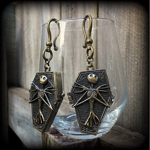 Nightmare Before Christmas earrings-Coffin ear hangers
