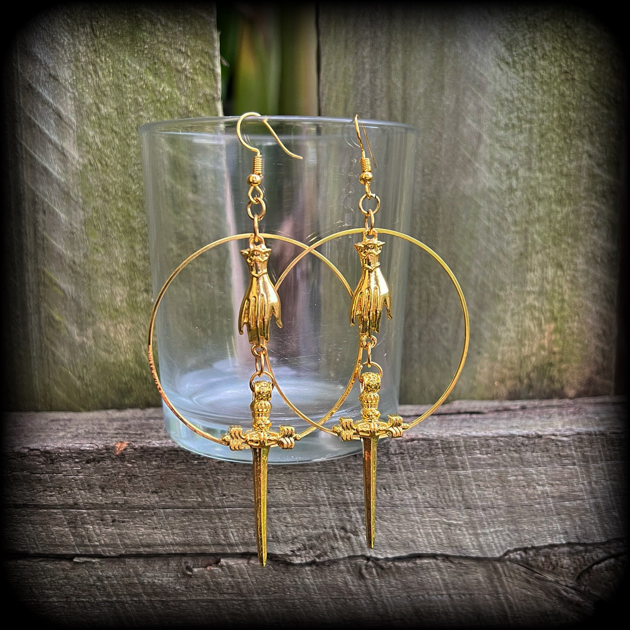 Ace of swords earrings-Tarot jewelry