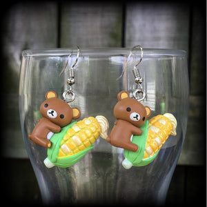 Rilakkuma Hokkaido corn earrings 