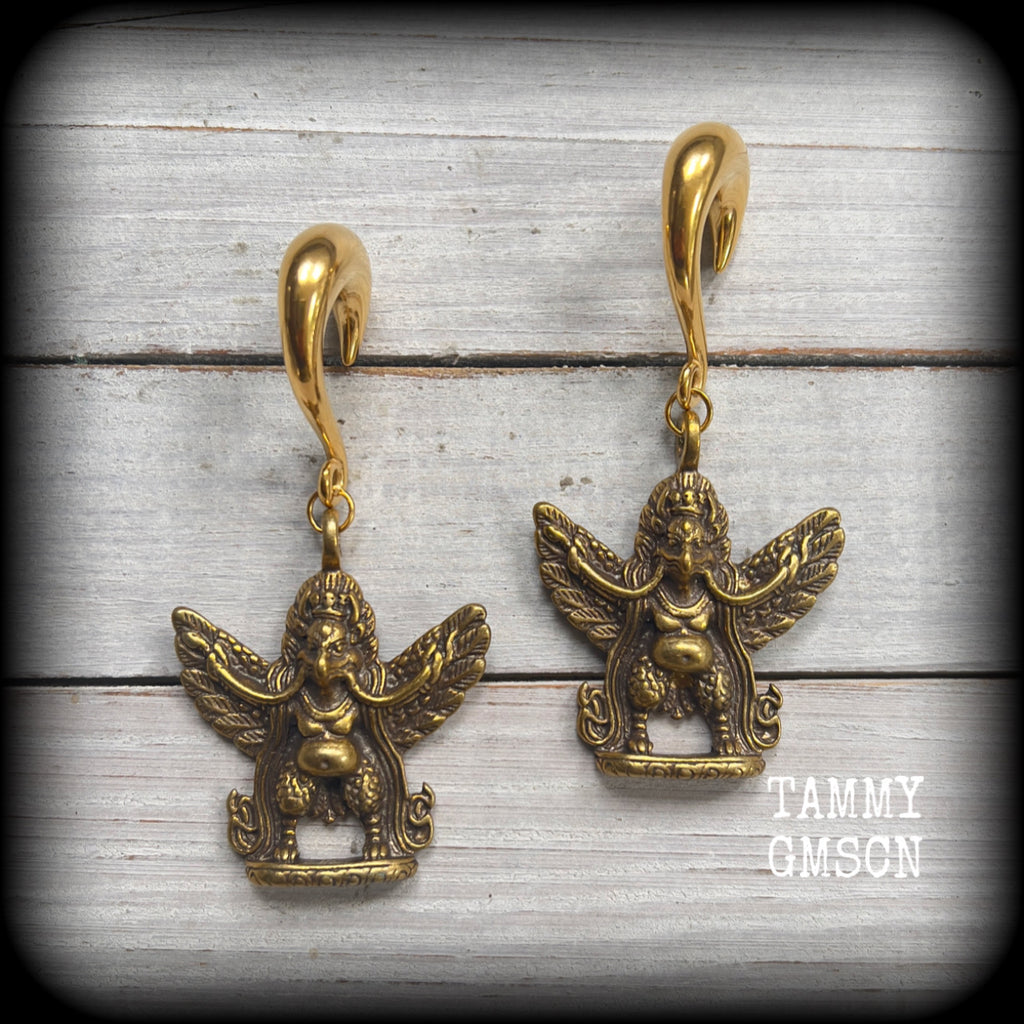 Garuda gauged earrings-Ear weights