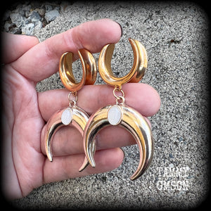 Artemis Moon goddess gauged earrings