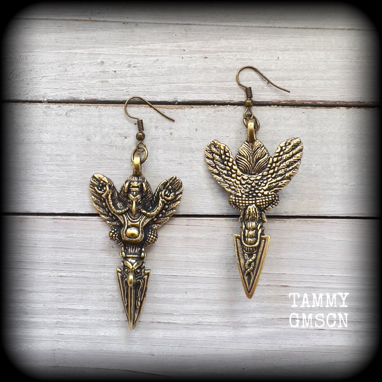 Bronze Garuda earrings-Ethnic earrings