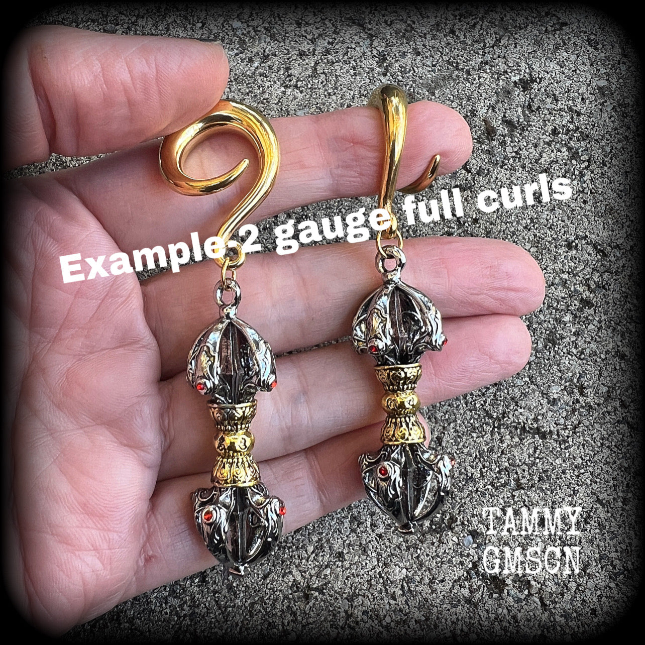 Dorje vajra gauged earrings