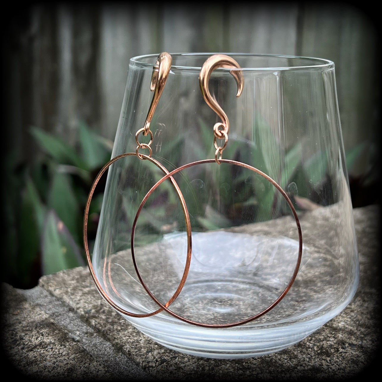 Bridal ear gauges Rose gold hoop earrings Hoop gauged earrings Hoop ear weights Tunnel hoops 6 gauge ear hangers 6g 2g 0g 00g 1/2" 9/16" 5/8" 3/4" 7/8” 1” Stretched ears Stretched lobes Gauged ears Body jewelry ear gauges