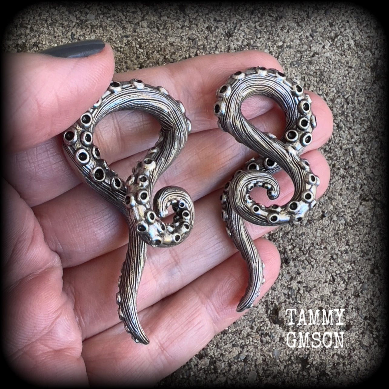 Octopus tentacle ear hangers