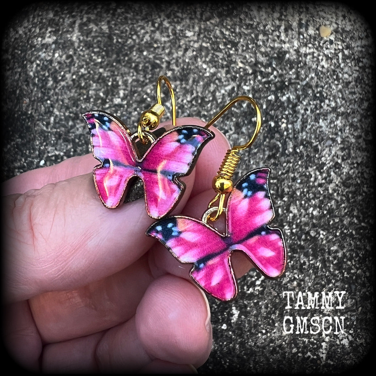 Pink butterfly earrings Butterfly jewelry Entomologist Entomology Insect earrings Insect jewelry Bugs earrings Gifts for girls Gifts for her Secret sanra Stocking stuffers Santa stocking Christmas gifts Christmas presents Fairycore Cottagecore