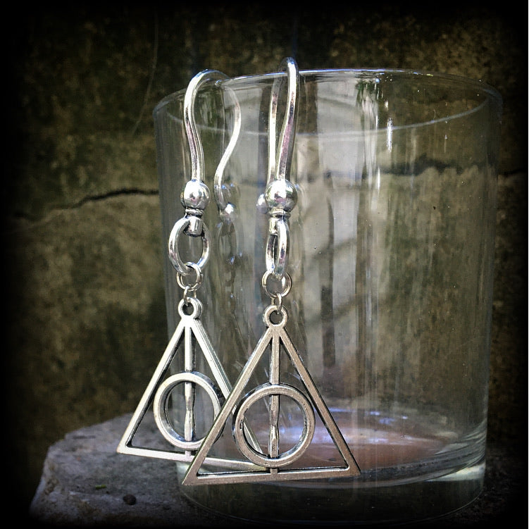 Deathly Hallows symbol earrings 