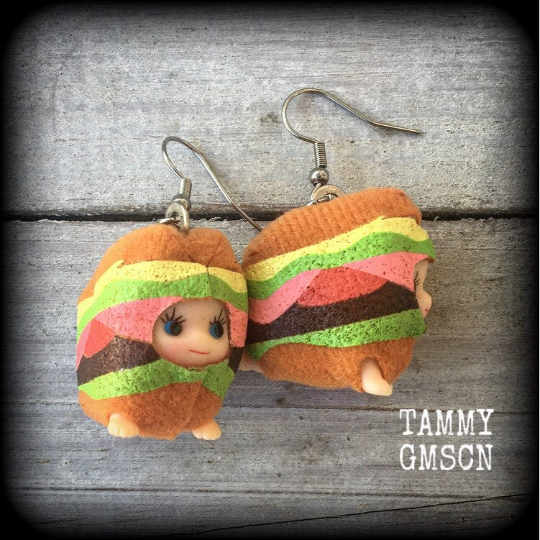 Hamburger earrings 