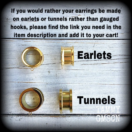 Ankh gauged earrings