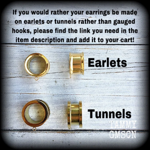 Ankh gauged earrings