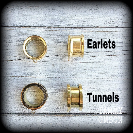 Moon phases ear gauges-Tunnel dangles