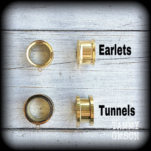 Tetris tunnel earrings-Tunnel dangles