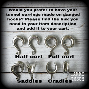 Candy hearts tunnel earrings-Tunnel dangles