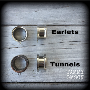 Candy hearts tunnel earrings-Tunnel dangles