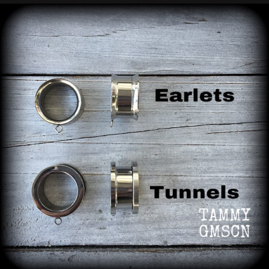 Bat tunnel dangles-Tunnel earrings