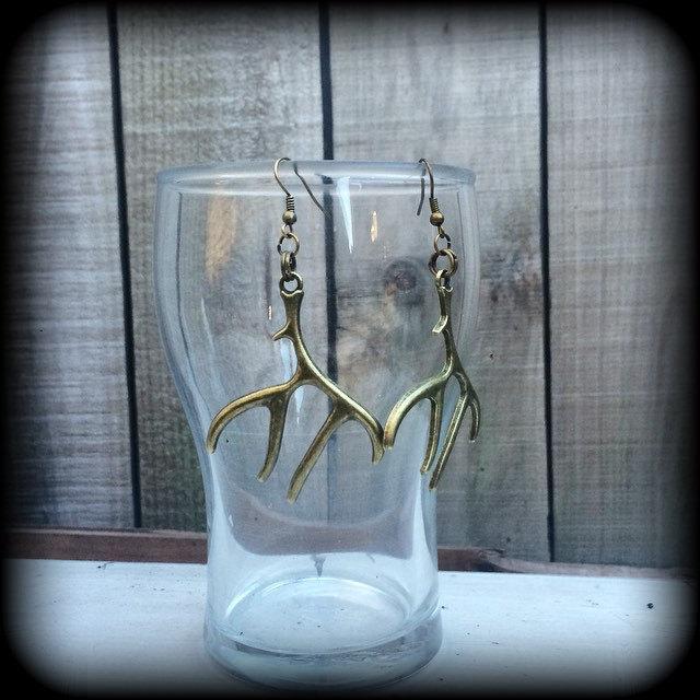 Antler earrings-Deer Mother earrings