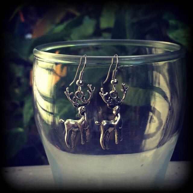 Deer earrings-Elk earrings