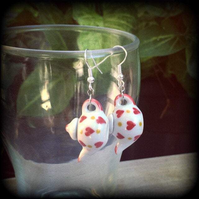 Teapot earrings-Alice in Wonderland earrings