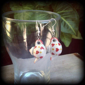 Teapot earrings-Alice in Wonderland earrings