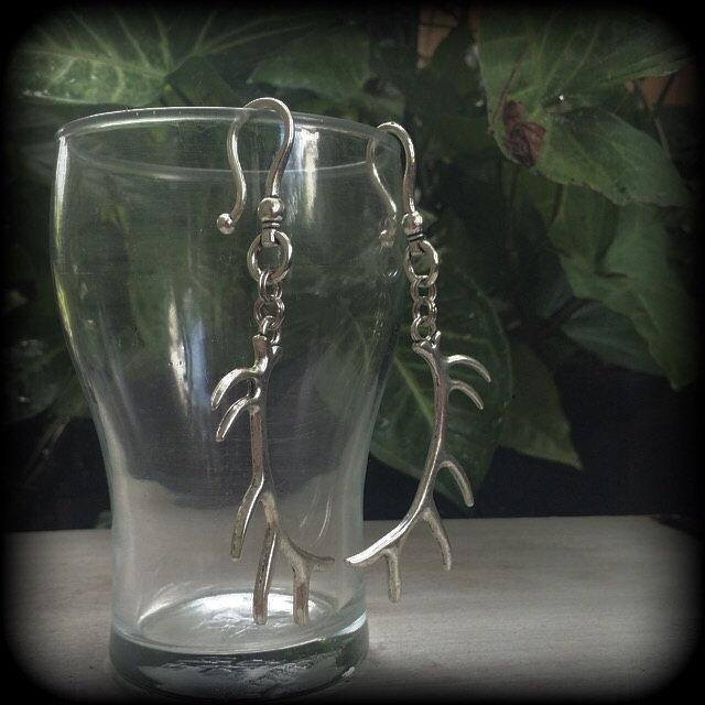 Antler earrings-Ear hangers