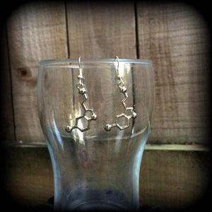 Serotonin molecule earrings-Molecule earrings