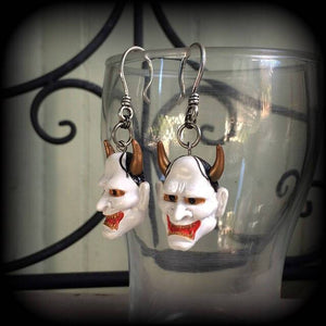 Hannya Mask earrings-Ear hangers