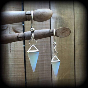 Opalite tunnel earrings 