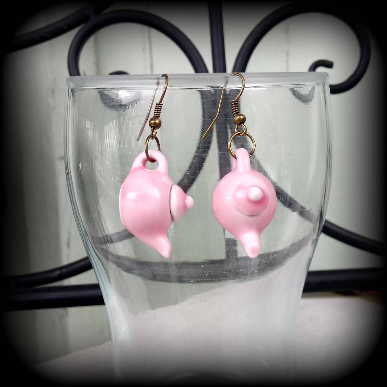 Teapot earrings