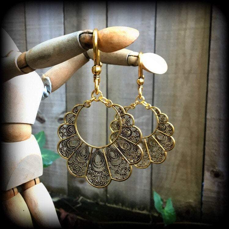 Goddess Aphrodite filigree earrings-Ornate ear hangers