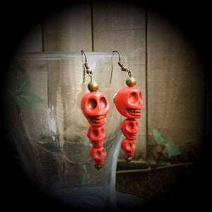 Kali Maa earrings-Skull stack earrings